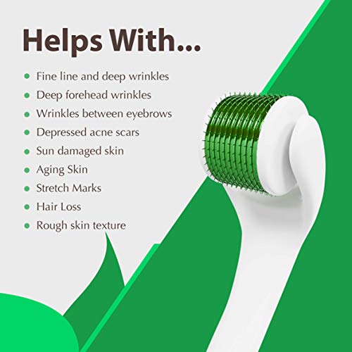 Derma Roller Kit (0.25mm) Cosmetic Instrument for Face, Body and Hair. Titanium Dermaroller Safe for Home Use Includes Travel Case and E-Book. - Thumbnail 2