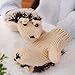 Pusheng Women Winter Cartoon Gloves Thick Knit Hottest Hedgehog Mittens (Beige)