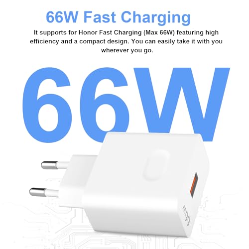 66W for Super-Charge Charger for Honor Magic7 6 Lite X8a X8c X8b X6b X7b, 6A 2M USB C Charging Cable Power Adapter for HONOR 90 400 200 70 Lite for HONOR Magic7 6 5 4 Lite Pro