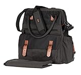 Zeni Diaper Bag Backpack with Changing Pad - Multi-Function Waterproof Durable Baby Bag Backpack (Black Grey) Tactical Convertible Crossbody Messenger Bookbag Maternity Bag Backpack for Baby Stuff