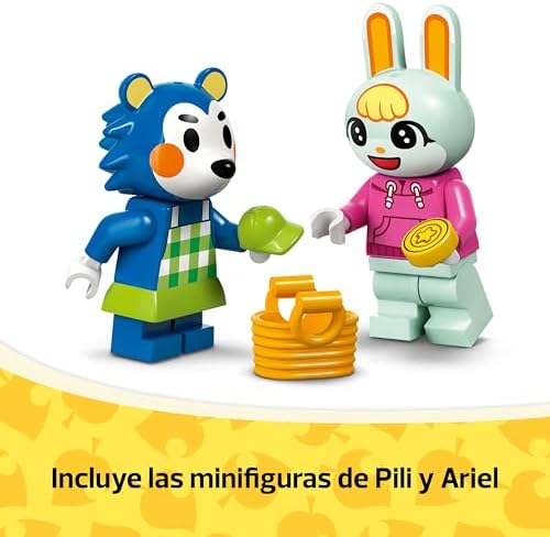 Loja de roupa Animal Crossing de The Little Sisters Building Game, figuras de brinquedo de ouriço e coelho, presente para raparigas, rapazes e jogadores de videojogos com 6 anos ou mais 77055