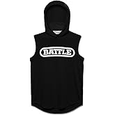 Battle Sports Sleeveless Light Action Face Mask Workout Hoodie - Raglan Cut Sleeveless Hoodie for Adults & Youth