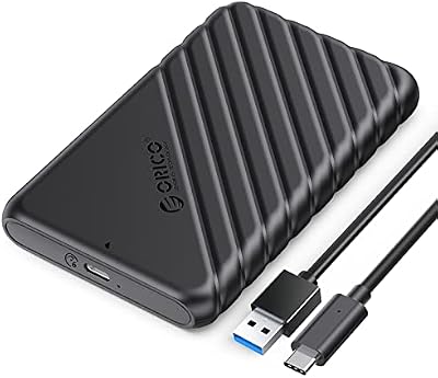 Case Esterna per HDD/SSD 2,5 pollici SATA, USB 3.1 Gen 1 (6Gbps) fino a 6 TB, Supporta UASP e TRIM, Senza Attrezzi per Unità da 7mm/9,5mm – Nero (25PW1-C)