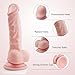 Realistic Ultra-Soft Dildo for Beginners with Flared Suction Cup Base for Hands-Free Play, PALOQUETH Flexible Dildo with Curved Shaft and Balls for Vaginal G-spot and Anal Prostate Play 6.7 Inch