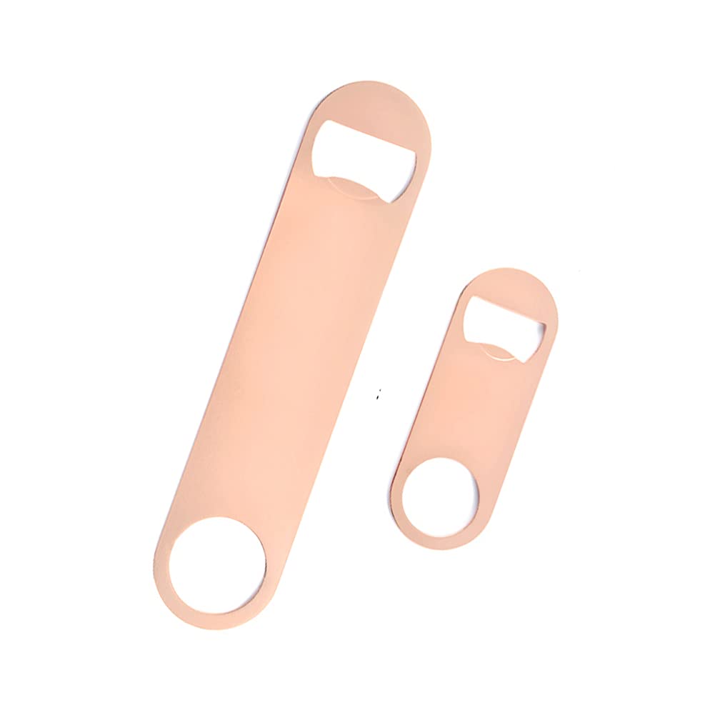 ARFUKA 2pcs Bottle Opener Set, Stainless Steel 2 Size Beer & Soda Opener for Kitchen, Bar, Party | Practical Tool & Gift Idea for Men, Women, Him, Her (Rose Gold)