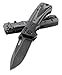 CRKT Ruger All-Cylinders EDC Folding Pocket Knife: Heavy Duty Everyday Carry, Black Plain Edge Blade, Thumb Stud, Liner Lock, G10 Handle, Reversible Pocket Clip R2001K