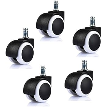 ZOTO Heavy Duty Office Chair Caster Soft PU Twin Replacement Wheels, 11mm -  5 Piece Set
