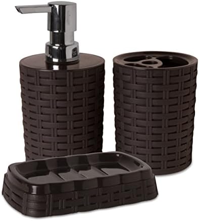 Lipski 3-Piece Bathroom Accessory Set (Brown)