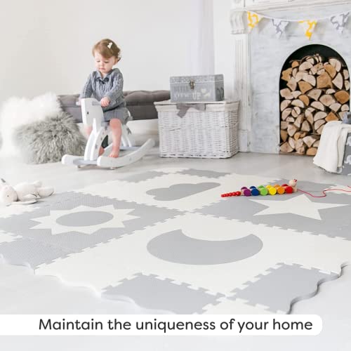 Baby Play Mat Tiles 61" x 61" Extra Large, Non Toxic Foam Baby Floor