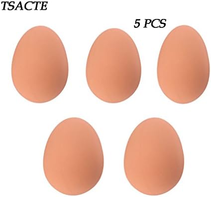 TSACTE 5pcs Rubber Faux Fake Eggs Children Play Kitchen Game Food Toy/Baby Training Catch