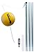 Park & Sun Sports Permanent Outdoor Tetherball Set with Accessories (3-Piece Pole) yellow/silver