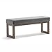 2 In 1 Combination Benches, Velvet With Nailhead Trim & Storage, Grey
