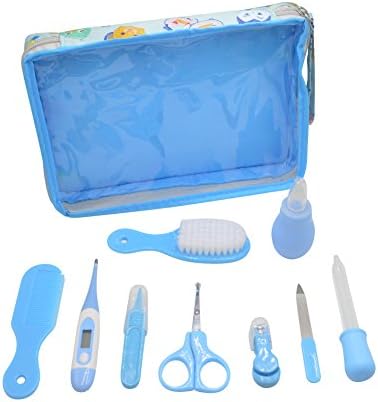 Baby Healthcare and Grooming Kit Set, Nursery Baby Care Kit, 9 Pieces(blue)