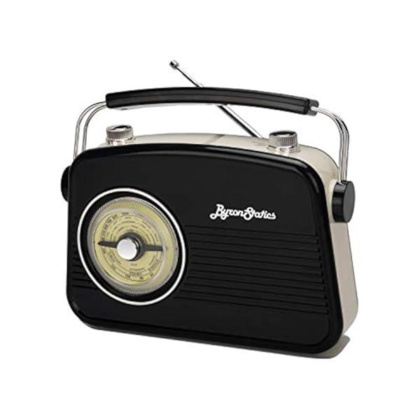 Byron Statics Radios Portable Am FM Analog Large Rotary Dial