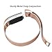 Maledan Compatible with Fitbit Charge 2 Bands, Stainless Steel Milanese Loop Metal Replacement Accessories Bracelet Strap with Unique Magnet Lock for Fitbit Charge 2 HR Royal Gold Small