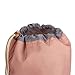 Large Makeup Bag - Travel Toiletry Organizer with Small Pouch and Clear PVC Brush Bag, Multi functional Polyester Cosmetic Storage Drawstring Bags for Women - Pink