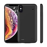 iPhone Xs Max Battery Case, MAXBEAR 5200mAh Ultra Slim Rechargeable Extended Battery Portable Charger Case for Apple iPhone Xs Max [6.5 inch] with Kickstand Charging Case- Black