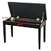 Smartxchoices 30''Lx 20''H Duet Piano Bench with Music Sheet Storage Padded Cushion Leather Stool Seat for Keyboard Black Solid Wood Ebony