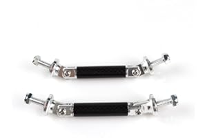 HARIFOGER 2pcs 45mm 1.77" Car Universal Front Lip Splitter Bumper Support Strut Rod Carbon Fiber Auto Adjustable Fasteners Lever Silver