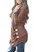 Women's Cotton Knitted Long Sleeve Lightweight Tunic Sweatshirt Tops Brown M