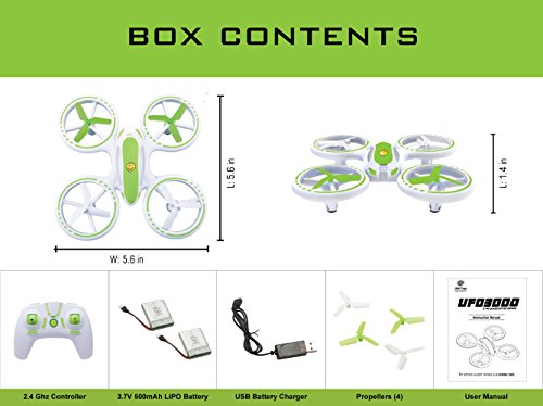Force1 Mini Drones for Kids – UFO 3000 Small Drones for Beginners w/ 2 Kids Drone Battery Cells, Mini Quadcopter LEDs and Easy Toy Drone Remote Control - Image 4