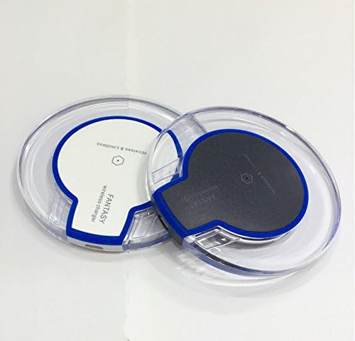 Zonix iPhone 8, 8Plus, iPhone X QI Wireless Charger Charging Pad For Samsung Galaxy S6 S6+ S7 Edge S8, S8+ Crystal Wireless Charging Station For iphone - For All Qi-Enabled Devices (White Blue)