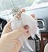 MLOVESIE Car Charm Rear View Mirror Hanging Ornament Feather Home Decor Sweater Chain Necklace (White)
