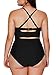 Dearlove Women Plus Size Swimsuit Strappy Push Up Bikini Top High Waisted Swimsuit Bottom Two Piece Bathing Suit Solid Black XXXL 22 24