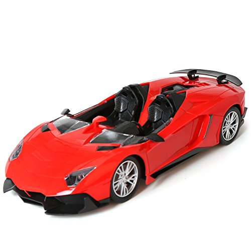 1/14 Scale Rechargeable Radio Remote Controlled Car Electric RC Vehicle Sports Car Drifting Race Model Car Orange Lamborghini