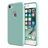 MoKo Case for iPhone 7 - Slim Fit Shockproof Liquid Silicone Gel Rubber Protective Case Soft Touch Back Cover for Apple iPhone 7 (2016), Sea Blue (Mint Green)