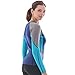 GoldFin Womens Wetsuit Top, 2mm Neoprene Wetsuit Jacket Long Sleeve Front Zip Wetsuit Shirt for Swimming Water Aerobics Diving Surfing Kayaking (Navy, L)