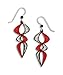 Adajio by Sienna Sky Red Black Filigree Double Helix Sterling Silver Earrings 7417