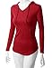Doublju Womens Round Neck Thin Pullover Hoodie With Kangaroo Pocket