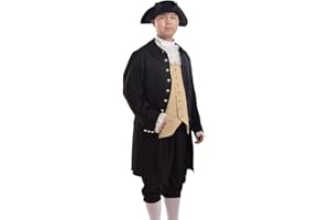 BLESSUME Rococo Men Colonial Costume Patriotic Adult Costume