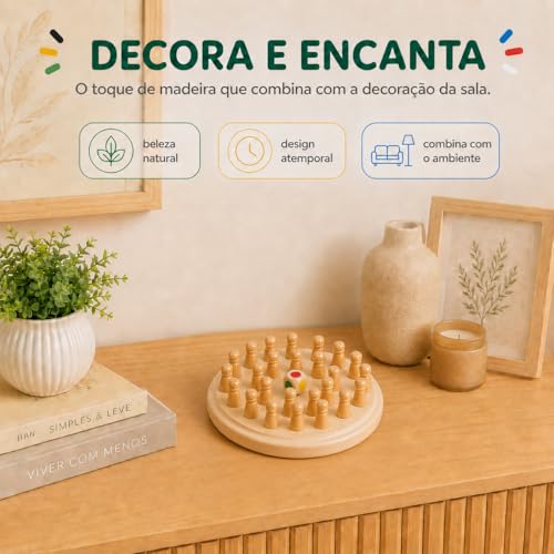 Jogo da Memória em Madeira Com Pinos Coloridos – Jogo de Memória Educativo Montessori Para Crianças e Adultos - Diversao Em Familia