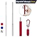 [Updated] Portable Collapsible Reusable Straws - Telescopic Stainless Steel Metal Travel Straw Drinking with Case, Cleaning Brush and Keychain, by Huameilong, Red