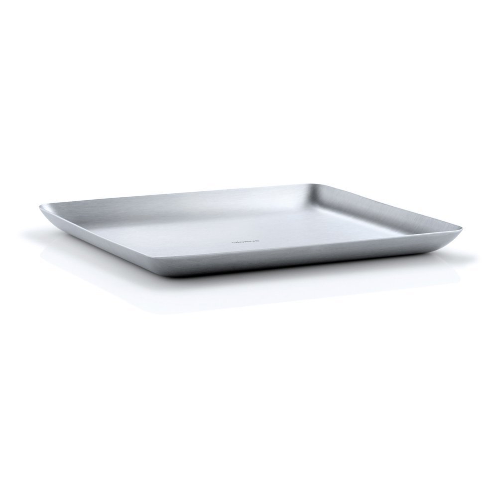 blomus "BASIC Matt Brushed Tray, Stainless Steel, 17 x 20 cm