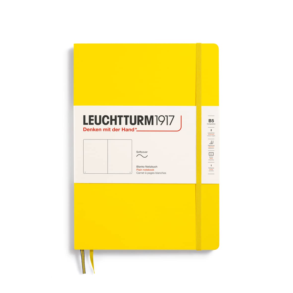 LEUCHTTURM1917 (355287) Notebook Composition (B5) Softcover, 123 numbered pages, plain, lemon โ image 1