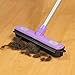 Anoda Rubber Broom Pet Hair Carpet Rake & 59 inch Telescoping Handle- Floor Squeegee Push Broom and Dustpan Set for Dog Hair Clean up. The Microfiber Cleaning Cloth attaches to The Kitchen Broom.