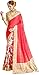 Jaanvi fashion Women's Cotton Silk Floral Printed Saree Free Size RedWith Unstitched Blouse