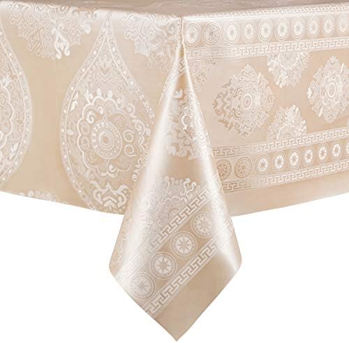 PVC Tablecloth Rectangular, Heavy Duty Vinyl Tablecloth， Waterproof/Stain-Resistant/Oil-Proof