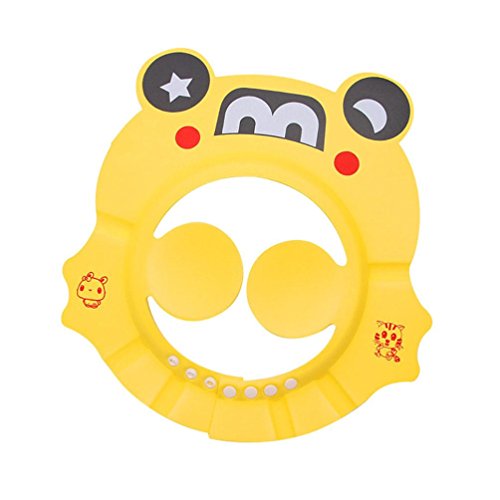 Lywey Adjustable Baby Child Kids Shampoo Bath Shower Environmental EVA Cap Hat Wash Hair Cap (yellow)