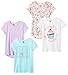 Amazon Brand - Spotted Zebra Girl's Toddler & Kids 4-Pack Short-Sleeve T-Shirts