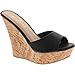 Fashion Focus Womens Ardo-42 Popular Wedge Sandal,Black,8.5