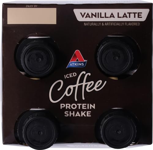 ATKINS ICED COFFEE VANILLA LATTE PROTEIN-RICH SHAKE, KETO FRIENDLY AND GLUTEN FREE. (4 SHAKES)