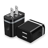 Costyle 2-Pack 5V/2.0Amp Dual USB 2-port Easy Grip Home Travel Wall Charger Adapter for Smartphone, Google Nexus 5X 6P, Blackberry, MP3/4, iPod Touch, PSP, Digital Camera and Most Device(Silver+Gray)