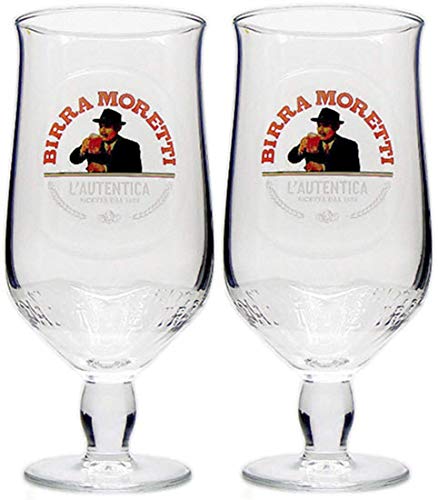2 x Birra Moretti Half Pint Glass,10 ounces