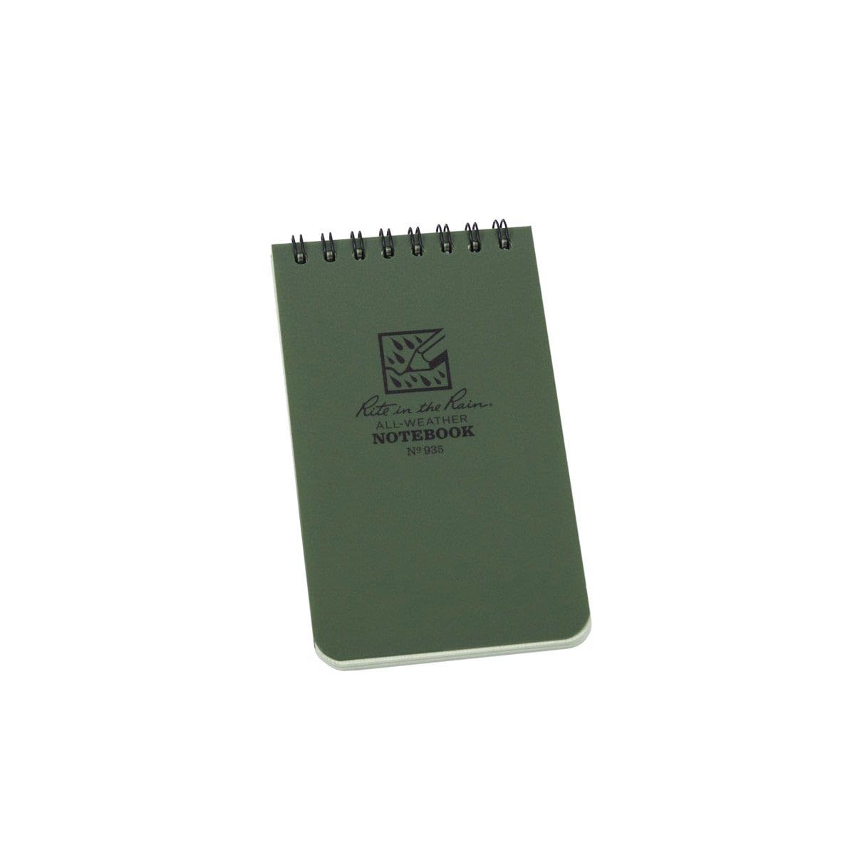 Rite in the Rain Waterproof Paper Universal Pocket Top Wire Bound Spiral Notebook Green 100 Pages 50 Sheets Imperial & Metric Ruler 3 x 5 Inch โ image 1