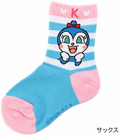 amazon 福助 fukuske アンパンマン キッズサイズ ワンポイントロゴ クルー丈ソックス サックス 1103 13 19cm ソックス 通販