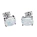 Adeser Jewelry Girls 925 Lab White Opal Studs Promise Wedding Engagement Gift Silver Stud Earrings for Girls